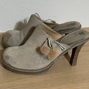 VINTAGE EllEMENNO SUEDE LEATHER HIGH HEEL MULES Size 10